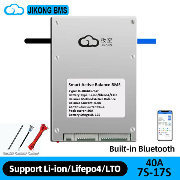 JK-BD4A17S4P 8S-17S ActiveBMS для акумуляторів LiFePO4, Li-ion, LTO